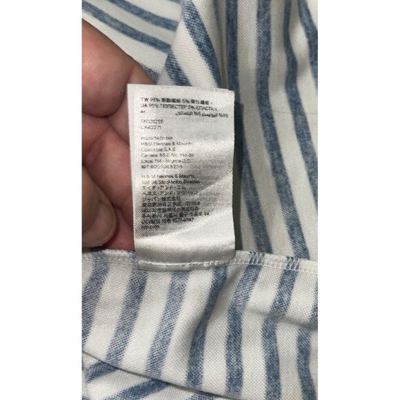 H&M DIVIDED Women's Size 6 Blue White Striped Nautical Dress Sundress - Picture 12 of 12